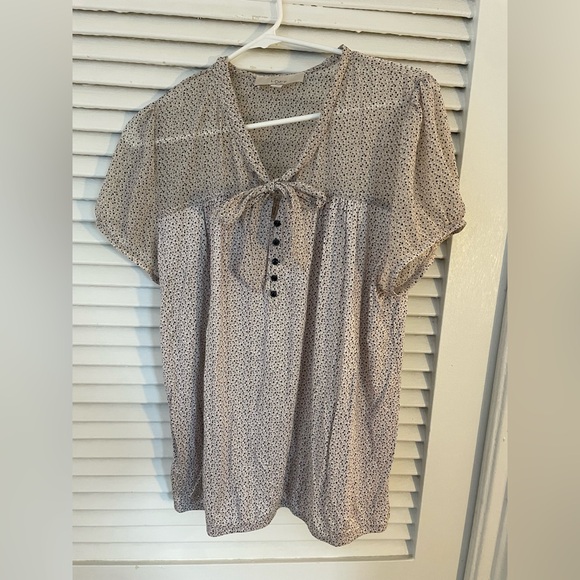 Ann Taylor Tops - Ann Taylor Sheer Blouse with Black Dots